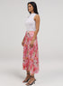 Flower Printed Satin Skirt